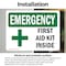 Signmission First Aid Kit Inside With Symbol, 7 in W x Rectangle, Vinyl Decal OS-2PACK-EM-D-57-L-10372 - alternate 4